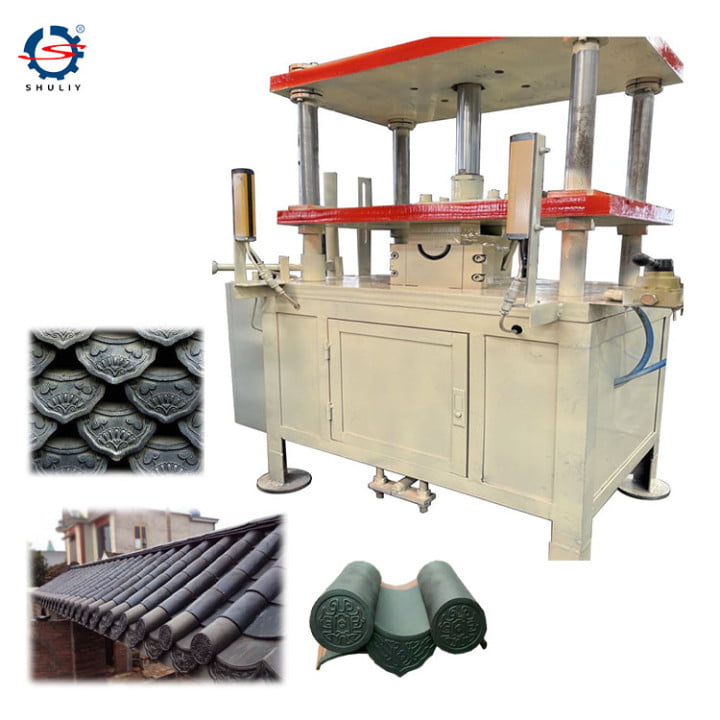 Hydraulic clay roof tile press machine